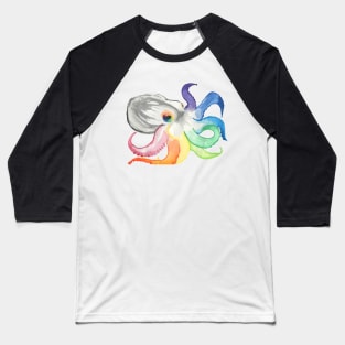 Rainbow Octopus Baseball T-Shirt